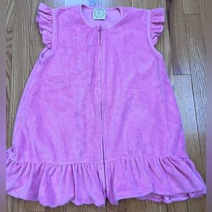 The Beaufort Bonnet Company Pink Ruffle Zip Swim Coverup